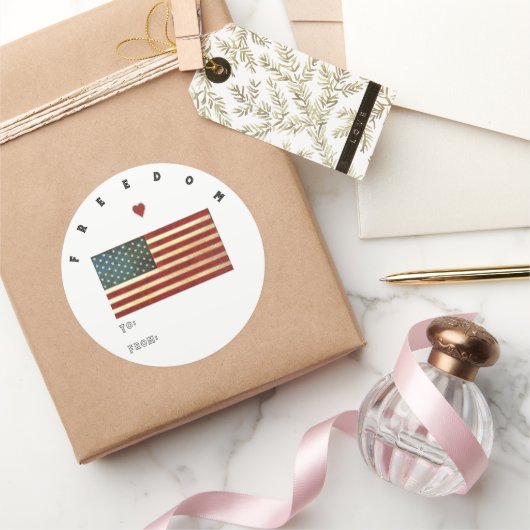 USA Freedom Flag Classic Round Aufkleber (Schenken)