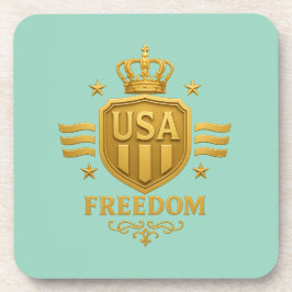 USA Freedom Golden Emblem Untersetzer - Set von 6