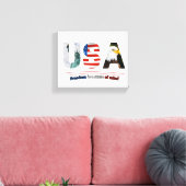 "USA – Freedom Is a State of Mind" Leinwanddruck (Insitu (Wohnzimmer))