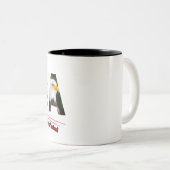 "USA – Freedom Is a State of Mind" Zweifarbige Tasse (VorderseiteRechts)