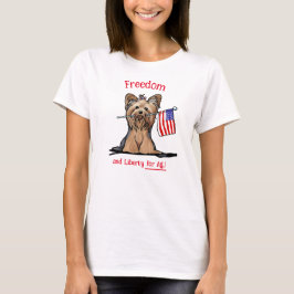 USA Freedom Yorkie Terrier T-Shirt