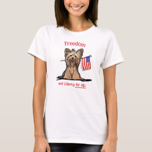 USA Freedom Yorkie Terrier T-Shirt