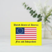 USA frei und unabhängig Postkarte (Stehend Vorderseite)