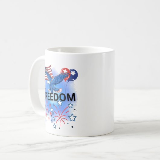 USA Freiheit Kaffeetasse (Vorderseite Links)