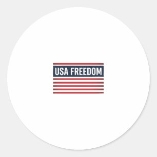 USA-Freiheit patriotischer Flaggenstil Vektor Desi Runder Aufkleber