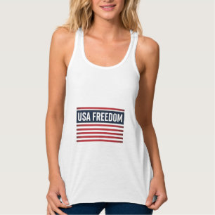 USA-Freiheit patriotischer Flaggenstil Vektor Desi Tank Top