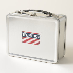 USA-Freiheit-patriotisches Flaggen-Style-Vektor-De Metall Brotdose