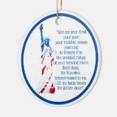 USA-Freiheitsstatue "holen mich Ihren… " Keramik Ornament (Links)