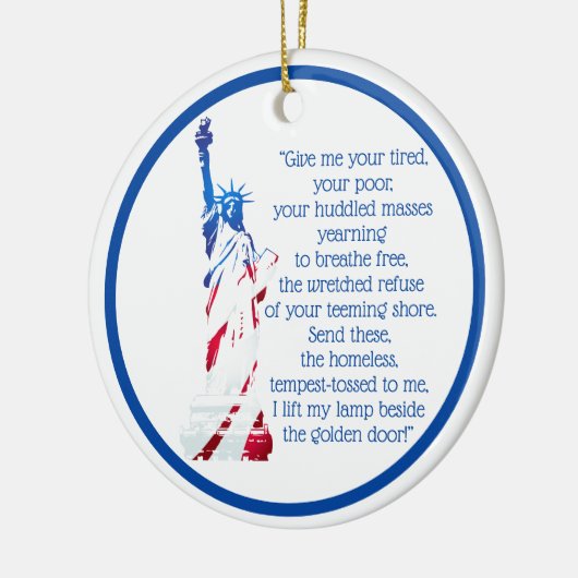 USA-Freiheitsstatue "holen mich Ihren… " Keramik Ornament (Links)