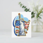 USA - Freiheitsstatue in den Wolken Postkarte (Stehend Vorderseite)