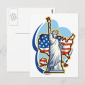 USA - Freiheitsstatue in den Wolken Postkarte (Vorne/Hinten)