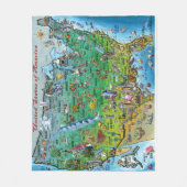 USA Fun Map Fleecedecke (Vorderseite)