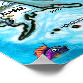 USA Fun Map Poster (Ecke)