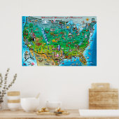 USA Fun Map Poster (Küche)