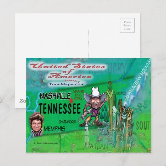 USA Fun Map Postkarte (Vorne/Hinten)