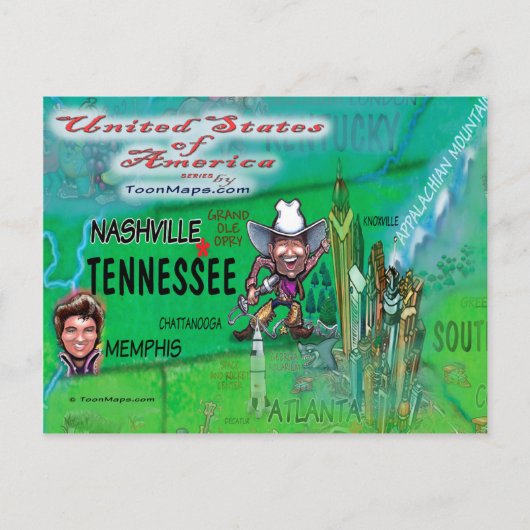 USA Fun Map Postkarte (Vorderseite)