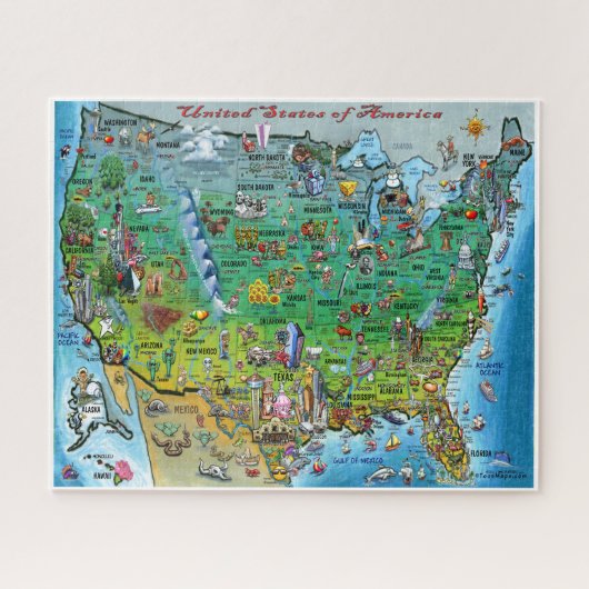 USA Fun Map Puzzle (Horizontal)