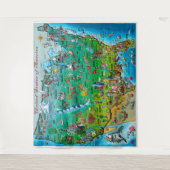 USA Fun Map Tapestry Wandteppich (Vorderseite)
