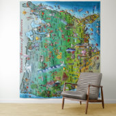 USA Fun Map Wandteppich (Beispiel)