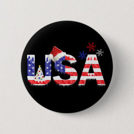USA für Weihnachten Button