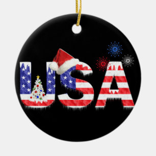 USA für Weihnachten Keramik Ornament