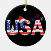 USA für Weihnachten Keramik Ornament (Vorne)