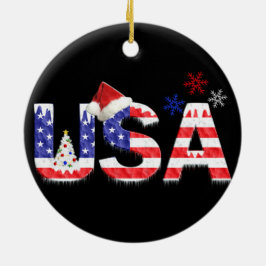 USA für Weihnachten Keramik Ornament