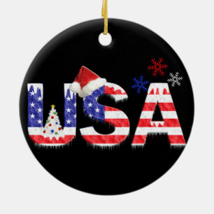 USA für Weihnachten Keramik Ornament