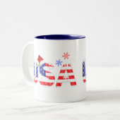 USA für Weihnachten Zweifarbige Tasse (Vorderseite Links)