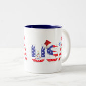 USA für Weihnachten Zweifarbige Tasse (VorderseiteRechts)