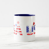 USA für Weihnachten Zweifarbige Tasse (Mittel)