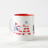 USA für Weihnachten Zweifarbige Tasse (Vorderseite Links)