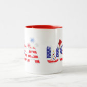 USA für Weihnachten Zweifarbige Tasse (Mittel)