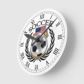 USA Fußball 2016 Fangerät Runde Wanduhr (Winkel)