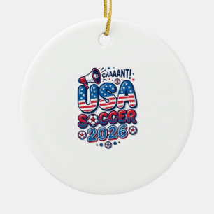 USA Fußball 2026 Fußball Fett Land Typografie Tra Keramik Ornament