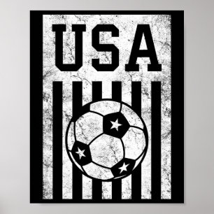 Usa Fußball Amerikanische Flagge Frauen Männer Kin Poster