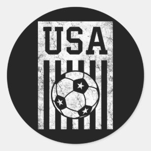 Usa Fußball Amerikanische Flagge Frauen Männer Kin Runder Aufkleber