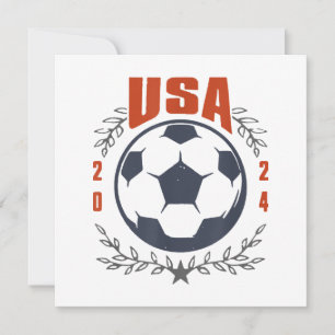 USA Fußball Ball 2024 Stars & Laurel Wreath Vintag Einladung