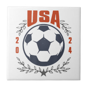 USA Fußball Ball 2024 Stars & Laurel Wreath Vintag Fliese