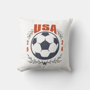 USA Fußball Ball 2024 Stars & Laurel Wreath Vintag Kissen