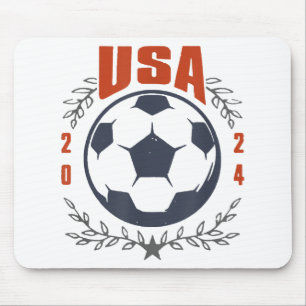 USA Fußball Ball 2024 Stars & Laurel Wreath Vintag Mousepad