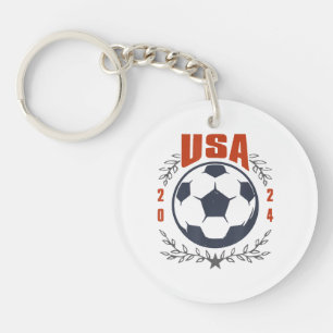 USA Fußball Ball 2024 Stars & Laurel Wreath Vintag Schlüsselanhänger