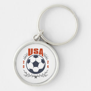 USA Fußball Ball 2024 Stars & Laurel Wreath Vintag Schlüsselanhänger