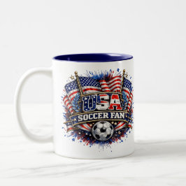 USA-FUSSBALL-FAN | Amerikanisch Zweifarbige Tasse