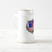 USA-Fußball-Getränk Stein Bierglas (Vorderseite Links)