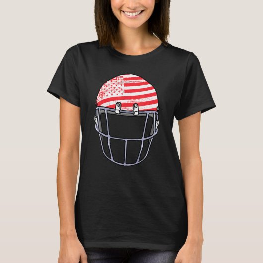USA Fußball Helm Sporthafen Frauen T-Shirt (Vorderseite)