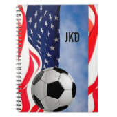 USA-Fußball-Notebook mit Monogramm Notizblock (Vorderseite)
