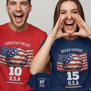 USA Fußball Stars and Stripes Patriotische Grafik T-Shirt