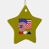 USA Fußball und Flagge Keramik Ornament (Rechts)