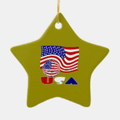 USA Fußball und Flagge Keramik Ornament (Vorne)